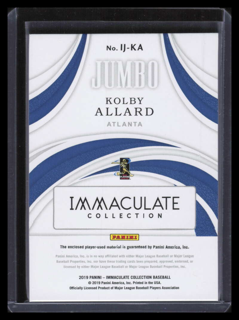 DELETE 125415 2019 Immaculate Collection Jumbo Jackets 46 Kolby Allard Rookie Patch 5/5