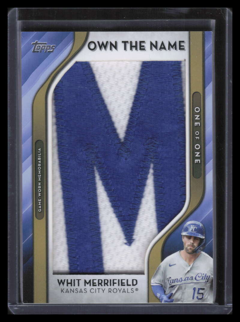 SOLD 125425 2021 Topps Update Own the Name Relics OWNRWM Whit Merrifield Letter Patch 1/1