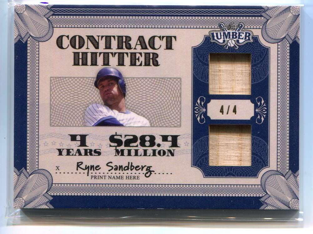 2022 Leaf Lumber Contract Hitter Navy Blue ch14 Ryne Sandberg Dual Bat 4/4