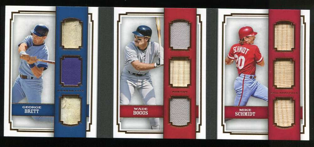 2016 Panini Pantheon Enlightened Ones George Brett Boggs Schmidt Bat Jersey /25