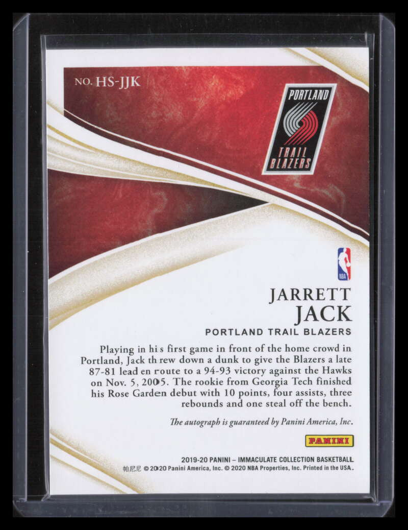 2019-20 Immaculate Collection Heralded Signatures Red 38 Jarrett Jack Auto 14/25