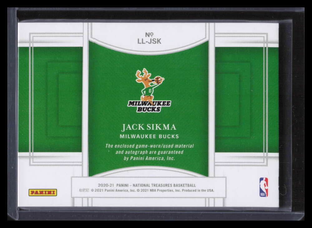 DELETE 125472 2020-21 Panini National Treasures Lasting Legacies 3 Jack Sikma Patch Auto 2/25