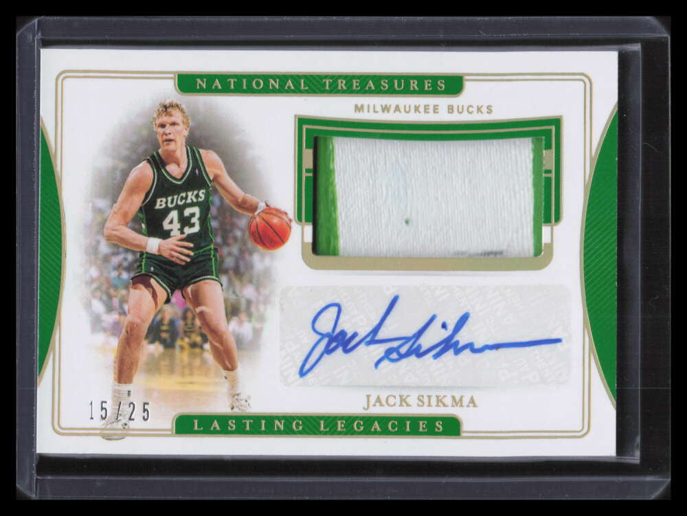 2019-20 Panini National Treasures Lasting Legacies Jack Sikma Patch Auto 15/25