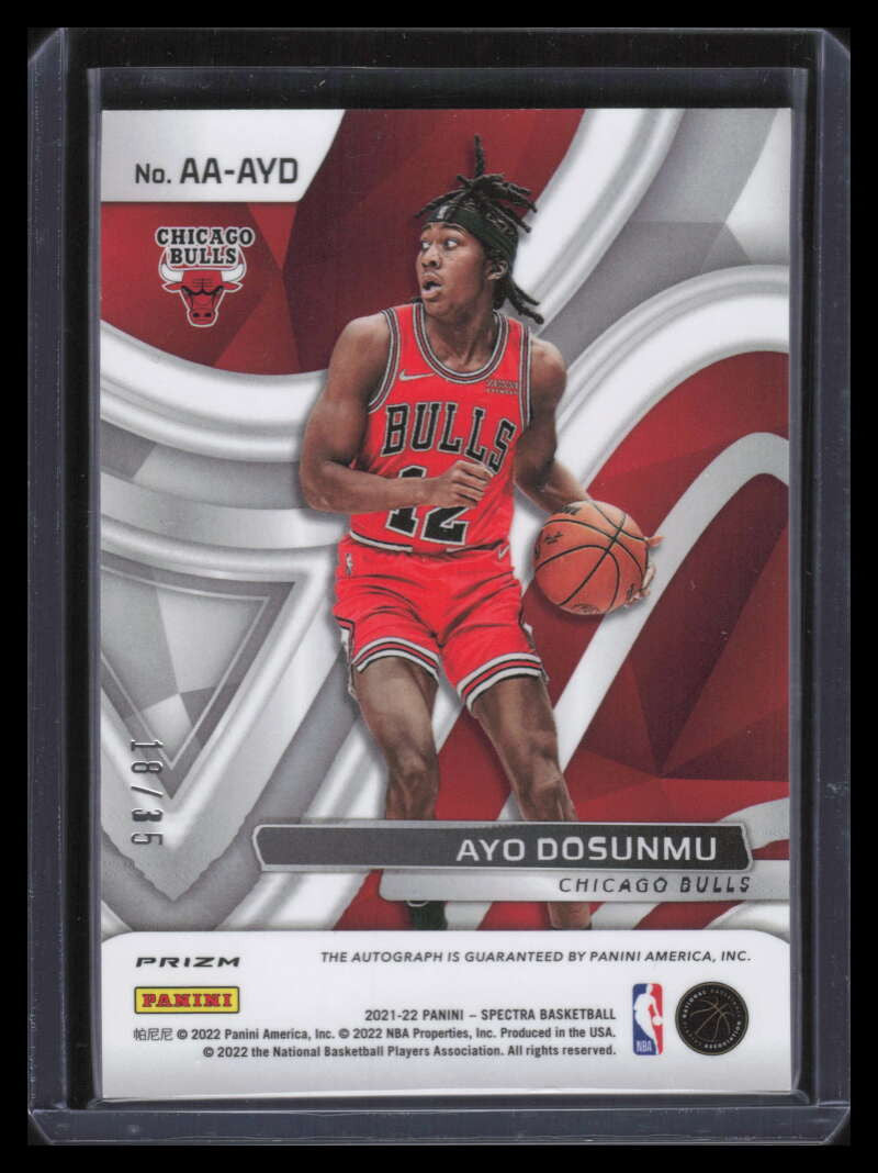 DELETE 125482 2021-22 Panini Spectra Aspiring Autographs Purple Ayo Dosunmu Rookie Auto 18/35