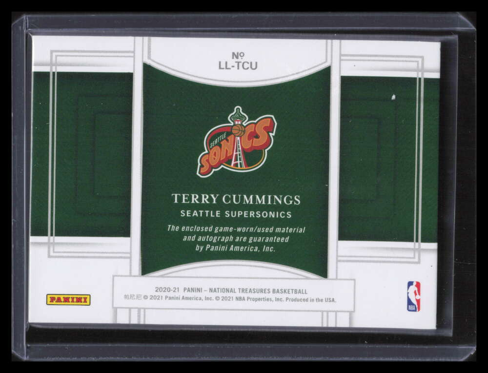 2020-21 National Treasures Lasting Legacies Terry Cummings Laundry Tag Auto 1/1