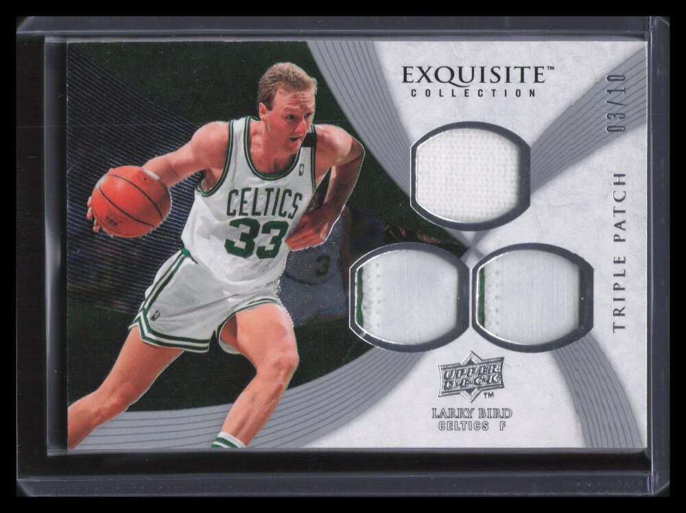 2007-08 Exquisite Collection Triple Patches LB Larry Bird Triple Patch 3/10