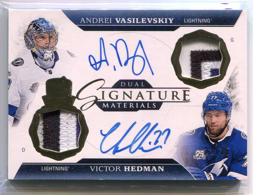 2017-18 The Cup Signature Patches sp2vh Hedman Vasilevskiy Dual Patch Auto 22/35