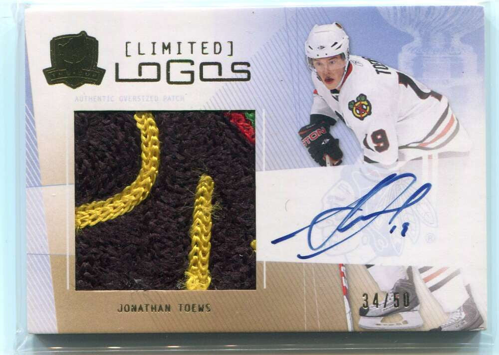 2009-10 The Cup Limited Logos Autographs LLTO Jonathan Toews Patch Auto 34/50