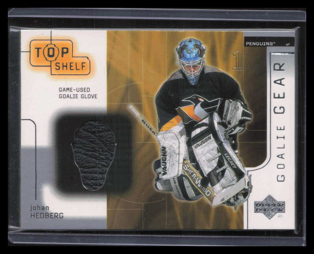 2001-02 UD Top Shelf Goalie Gear GGJH Johan Hedberg Goalie Glove