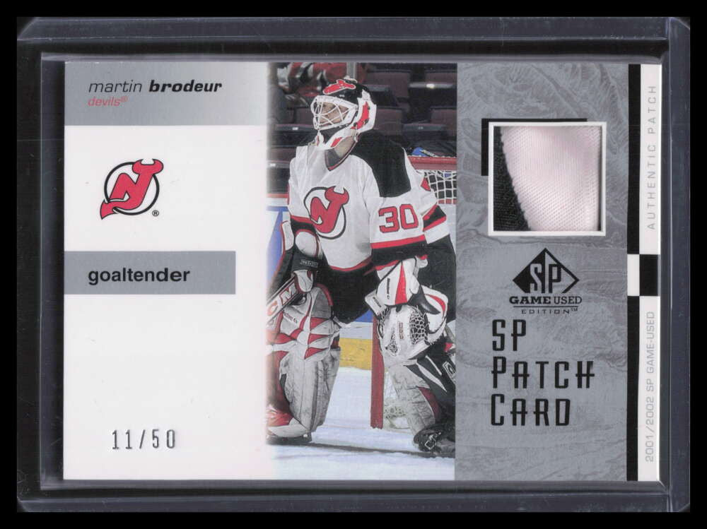 2001-02 SP Game Used Patches PMB Martin Brodeur Patch 11/50