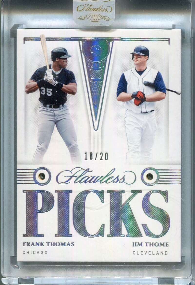 DELETE 125805 2022 Panini Flawless Flawless Picks 1 Jim Thome Frank Thomas Dual Diamond 18/20