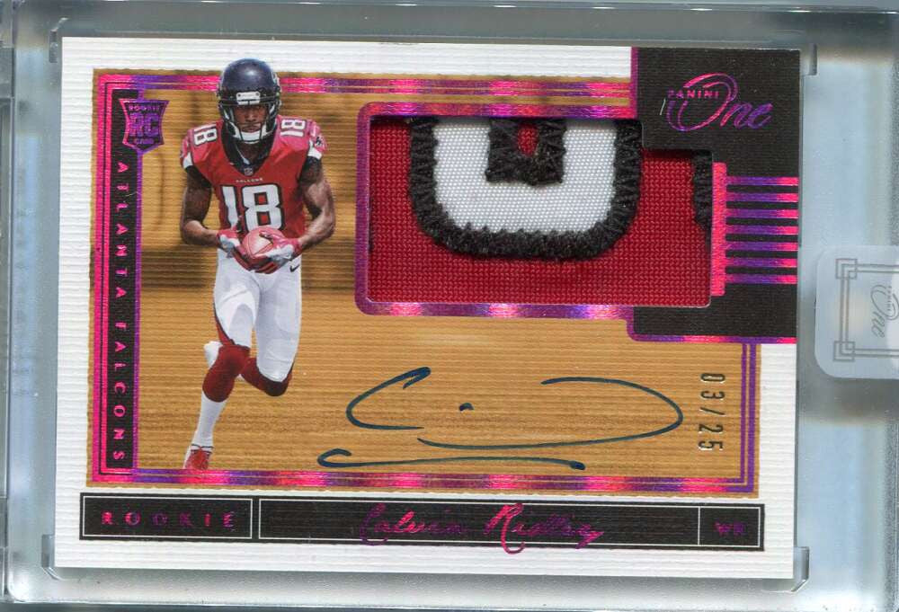 2018 Panini One Red 15 Calvin Ridley Rookie Patch Auto 3/25