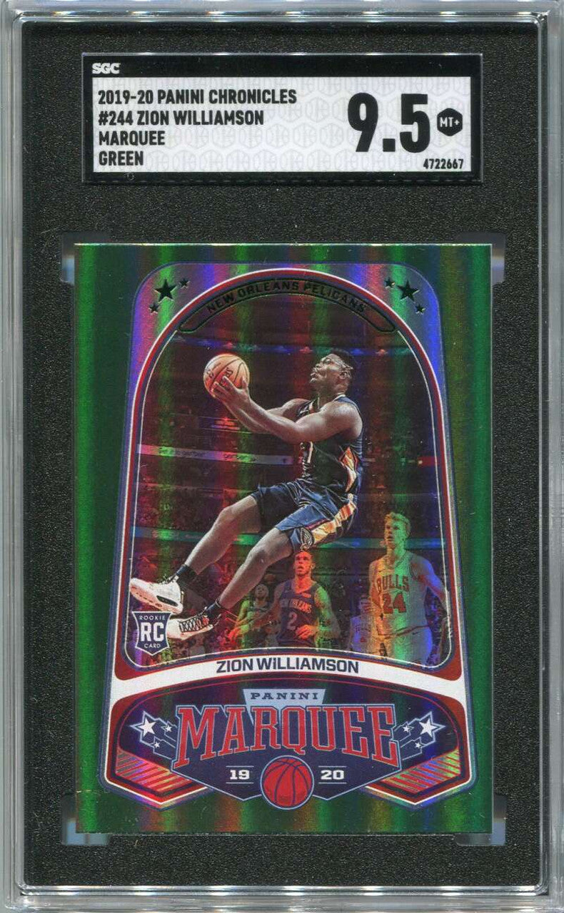 DELETE 125892 2019-20 Panini Chronicles Green 244 Zion Williamson Marquee RC SGC 9.5 MT+