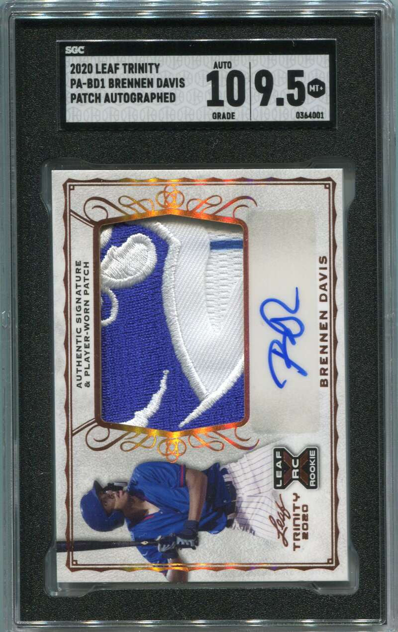 DELETE 125965 2020 Leaf Trinity Autographs pabd1 Brennen Davis Rookie Patch Auto SGC 9.5 10