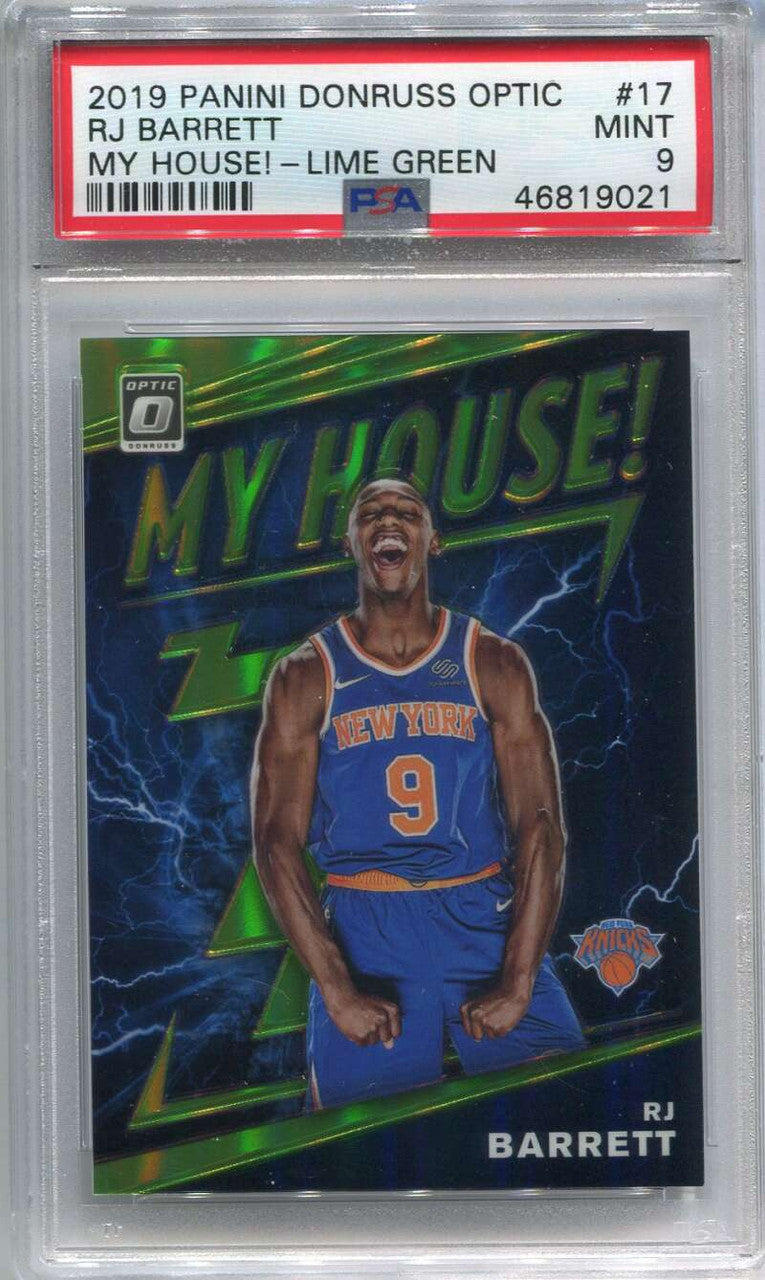 DELETE 125966 2019-20 Donruss Optic My House Lime Green 17 RJ Barrett Rookie 37/149 PSA 9 MINT