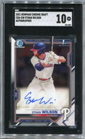 DELETE 125978 2021 Bowman Chrome Draft Autographs Ethan Wilson Rookie Auto SGC 10 GEM MINT