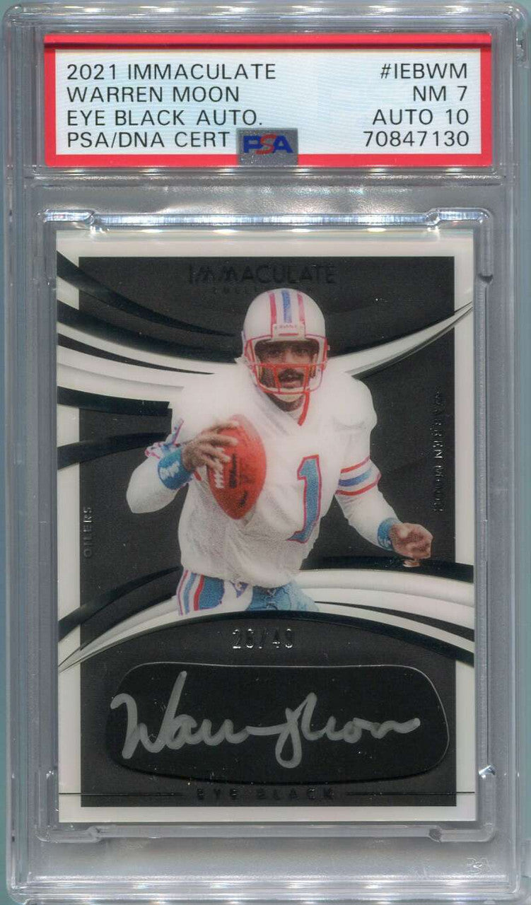 DELETE 125987 2021 Immaculate Eye Black Autographs 2 Warren Moon Auto 26/49 PSA 7 NM 10