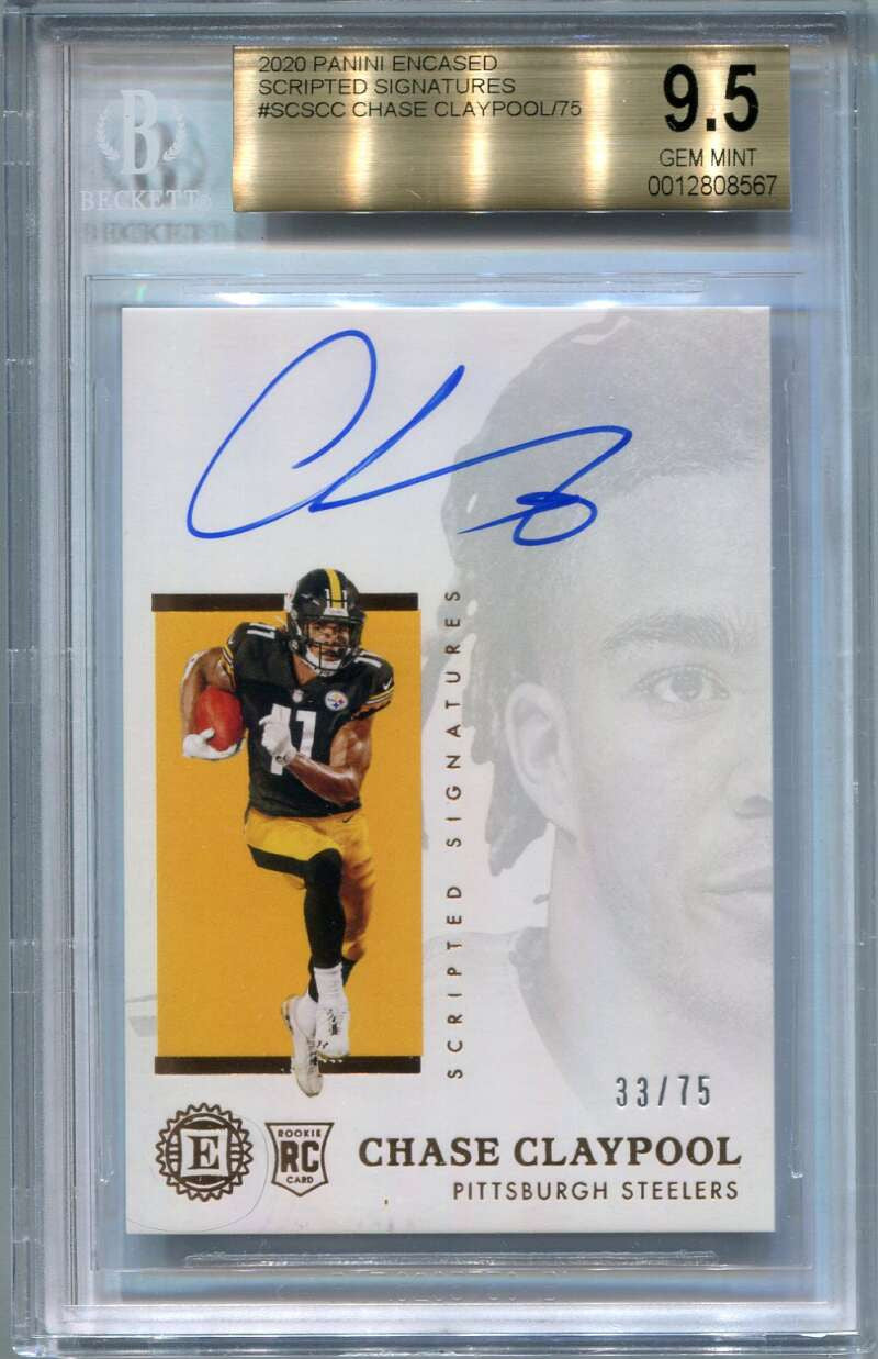 2020 Panini Encased Scripted Signatures Chase Claypool RC Auto 33/75 BGS 9.5 10