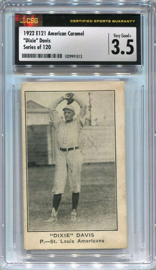 1922 e121 American Caramel Series of 120 17 Dixie Davis CSG 3.5 Very Good+