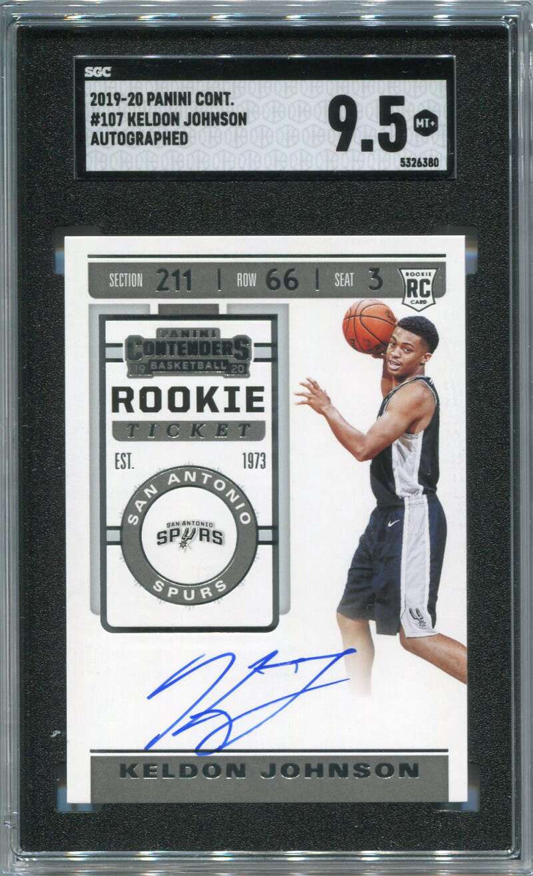 DELETE 126015 2019-20 Panini Contenders 107 Keldon Johnson Rookie Auto SGC 9.5 MT+