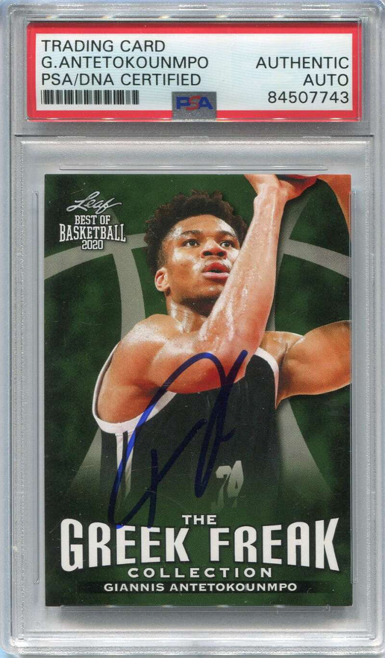 2020 Leaf Best of The Greek Freak Giannis Antetokounmpo PSA/DNA Certified Auto