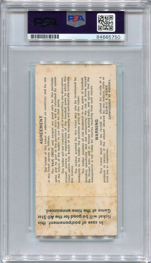 1973 All-Star Game Ticket Nolan Ryan 8x All Star Inscription PSA/DNA 10 GEM MT