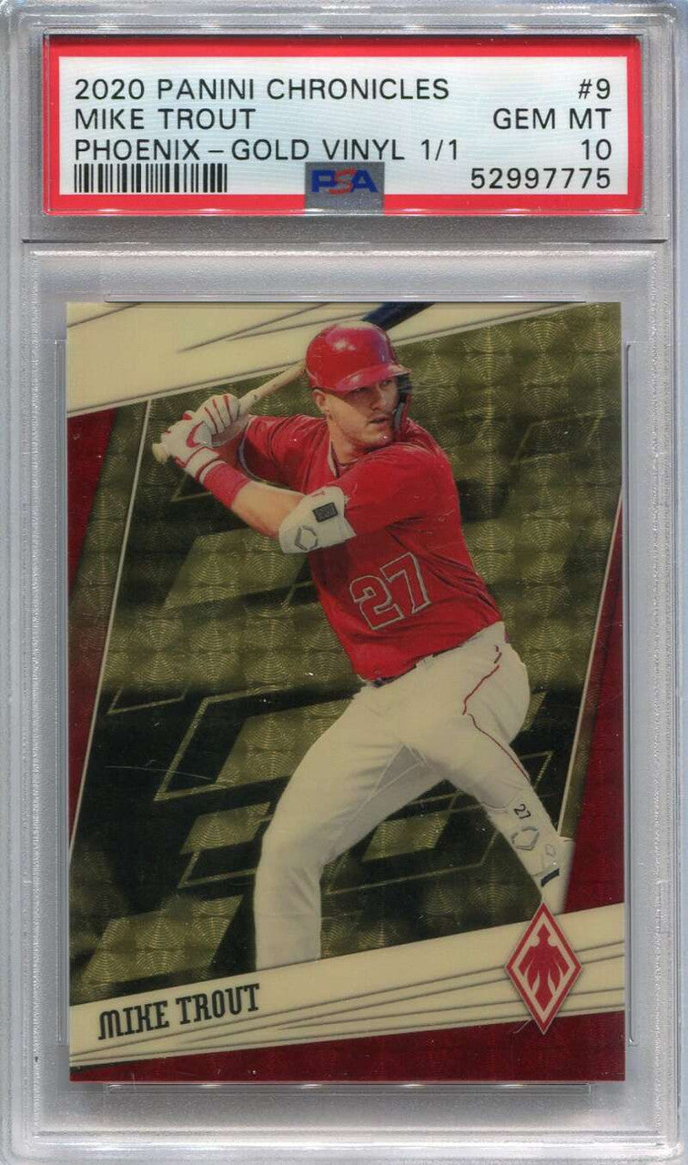 2020 Panini Phoenix Gold Vinyl 9 Mike Trout 1/1 PSA 10 GEM MT