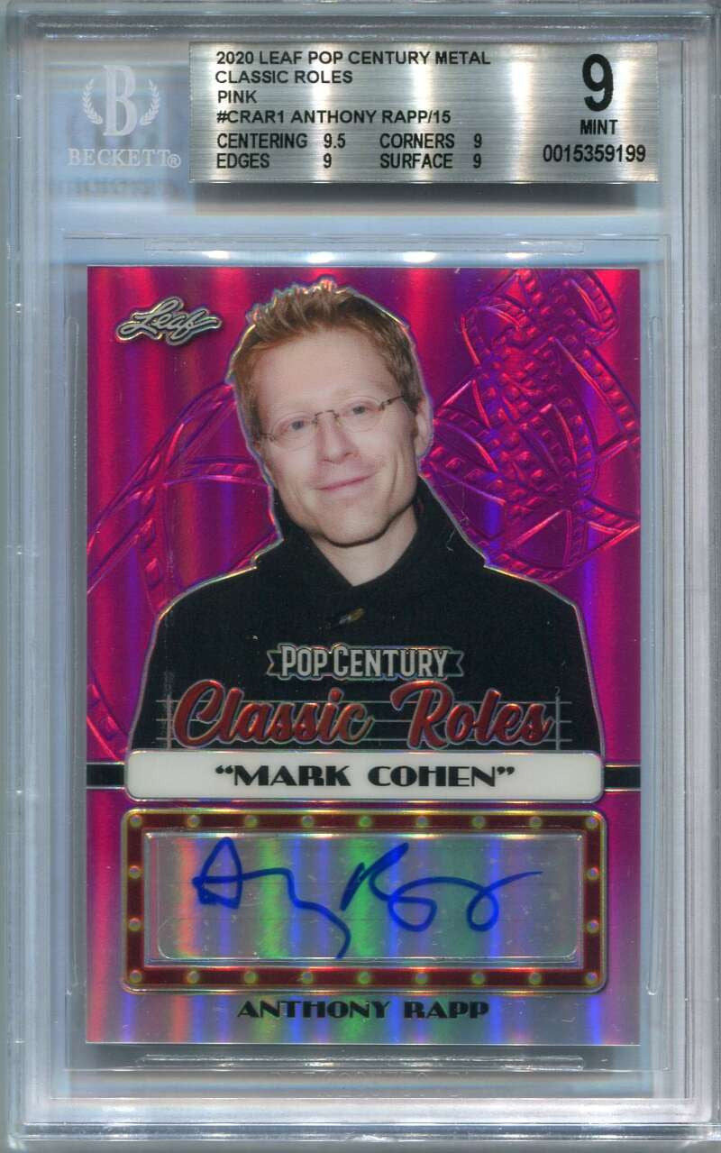 2020 Pop Century Metal Classic Roles Pink crar1 Anthony Rapp Auto 9/15 BGS 9