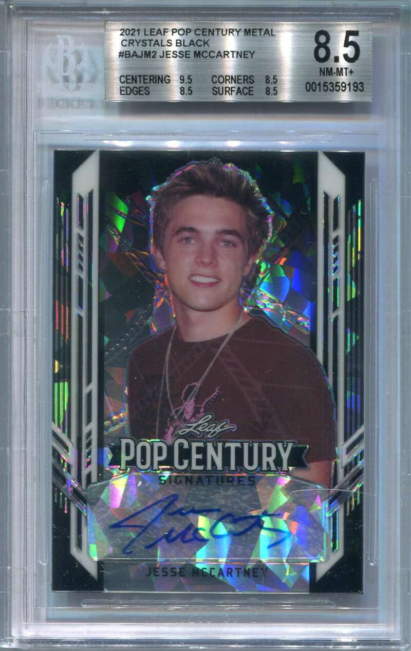 2021 Pop Century Metal Crystals Black bajm2 Jesse McCartney Auto 1/7 BGS 8.5