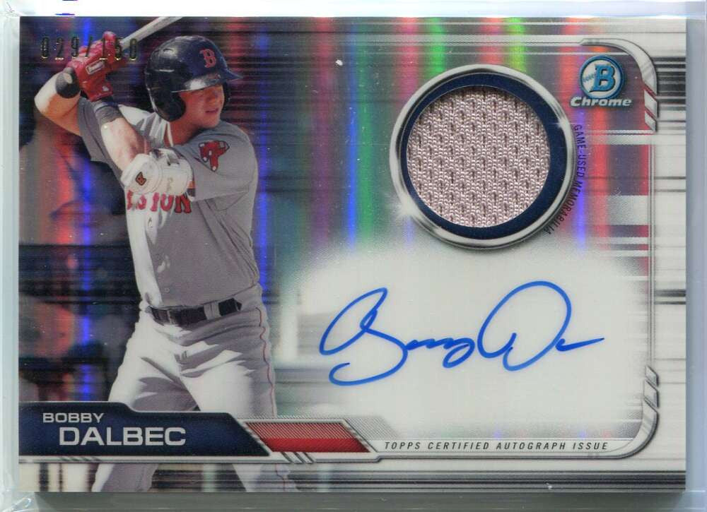 DELETE 126166 2019 Bowman Chrome Autograph Relic BCARBD Bobby Dalbec Rookie Jersey Auto 29/150