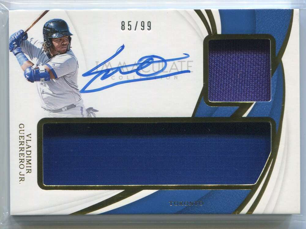 2019 Immaculate Doubles Autograph Vladimir Guerrero Jr. Rookie Jersey Auto 85/99