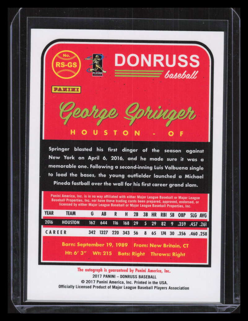 2017 Donruss '83 Retro Signatures 7 George Springer Auto