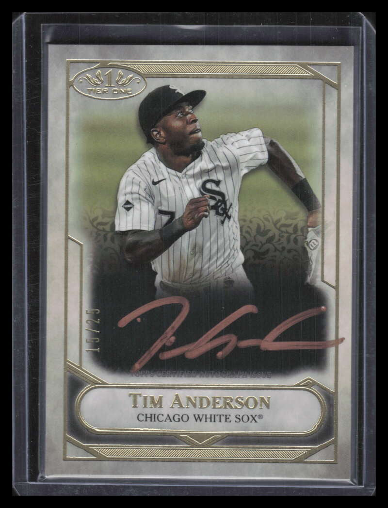 DELETE 126321 2021 Topps Tier One Talent Autographs Bronze Ink t1tata Tim Anderson Auto 15/25