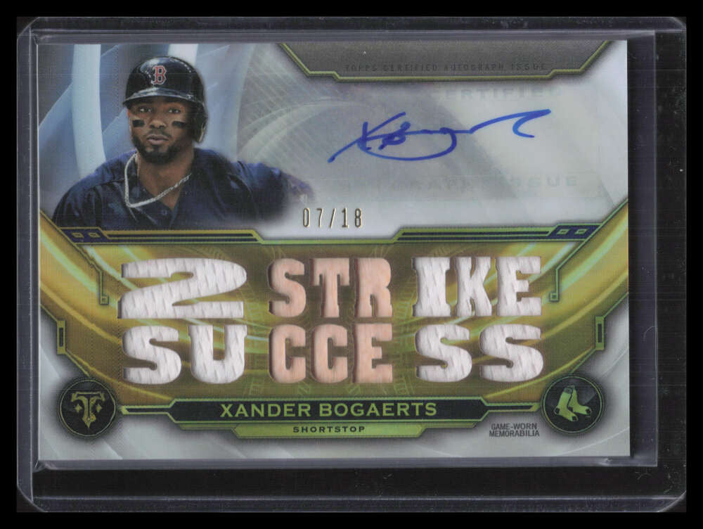 2019 Topps Triple Threads Autograph ttarxb3 Xander Bogaerts Bat Jersey Auto 7/18