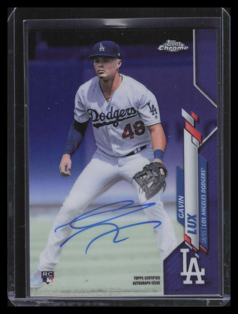 2020 Topps Chrome Autographs Purple Refractor RAGL Gavin Lux Rookie Auto 165/250