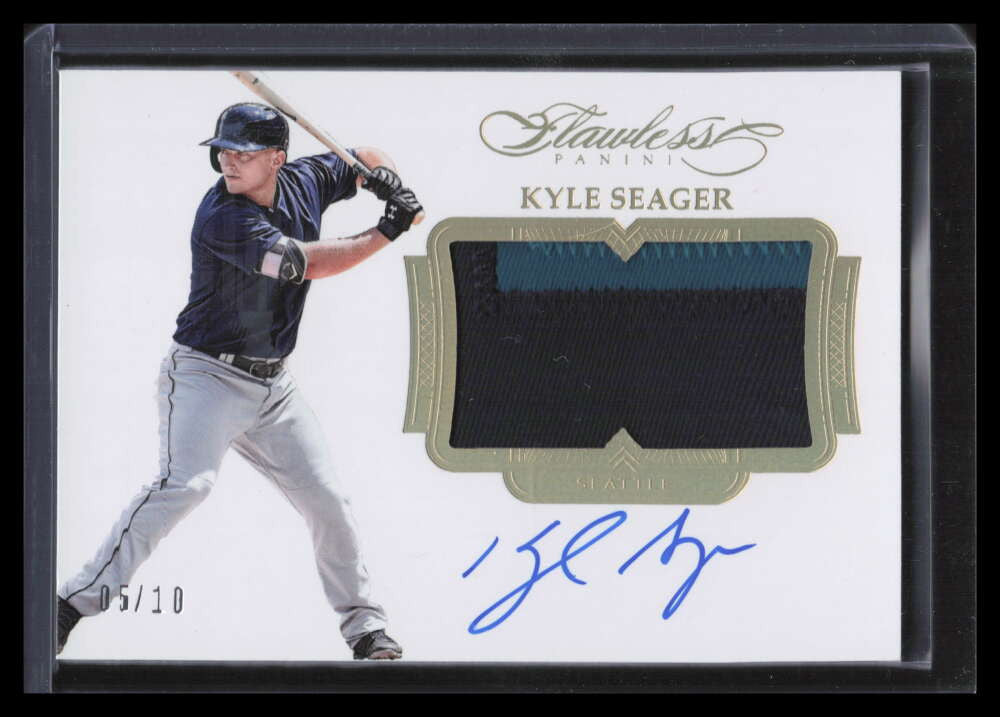 2017 Panini Flawless Patch Autographs Gold 25 Kyle Seager Patch Auto 5/10
