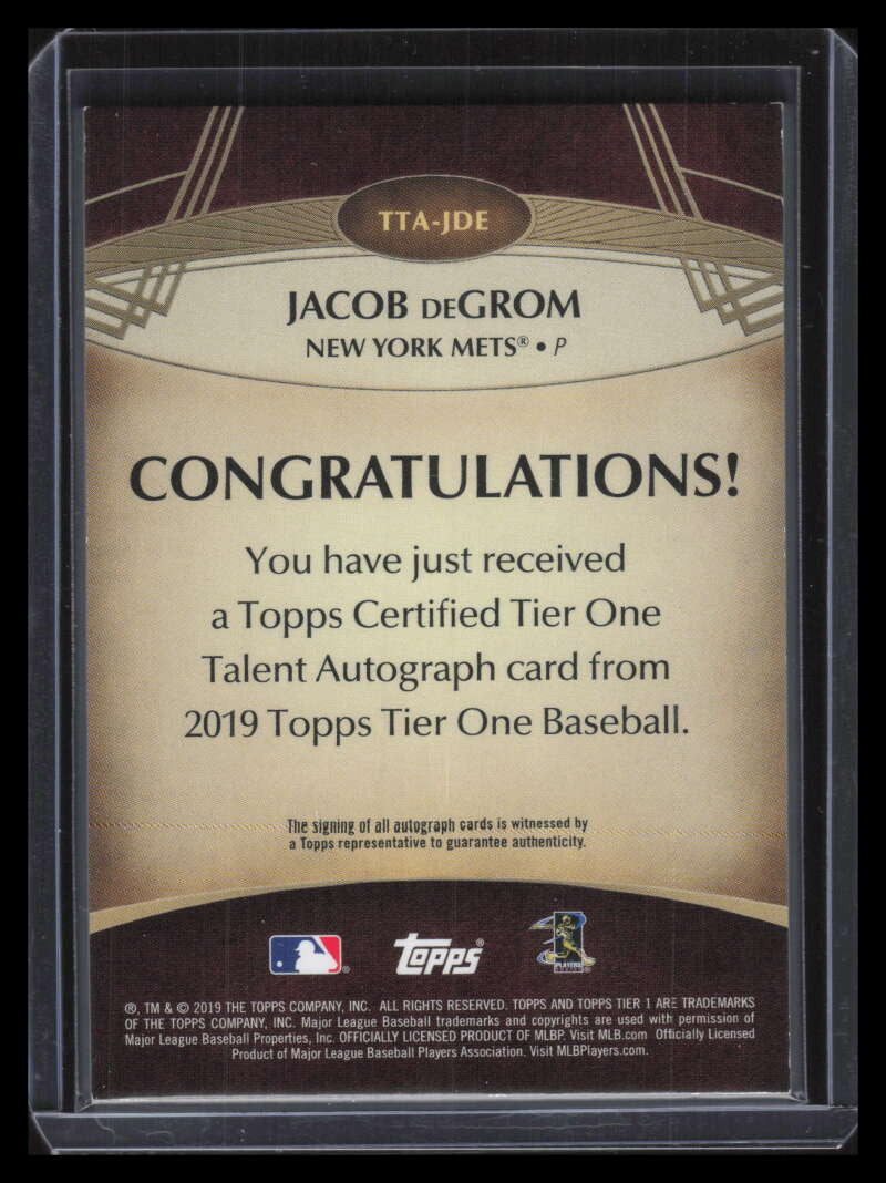 2019 Topps Tier One Talent Autographs TTAJDE Jacob deGrom Auto 112/120