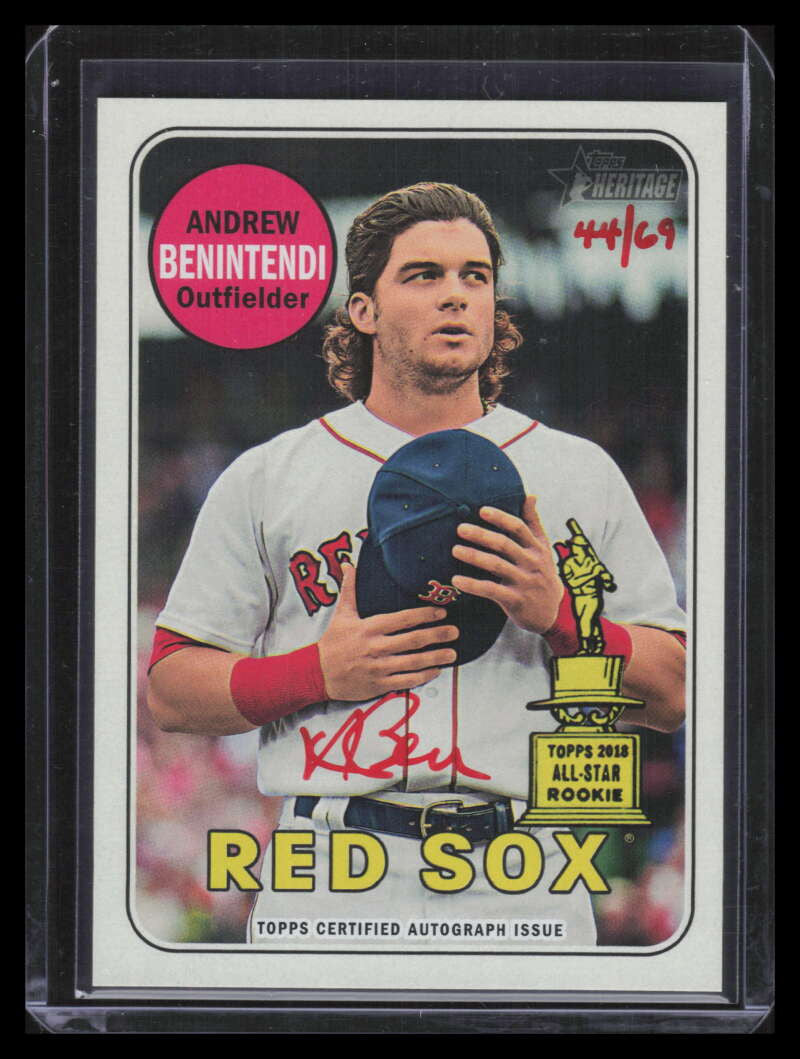 DELETE 126407 2018 Topps Heritage Real One Autographs Red Ink Andrew Benintendi Auto 44/69