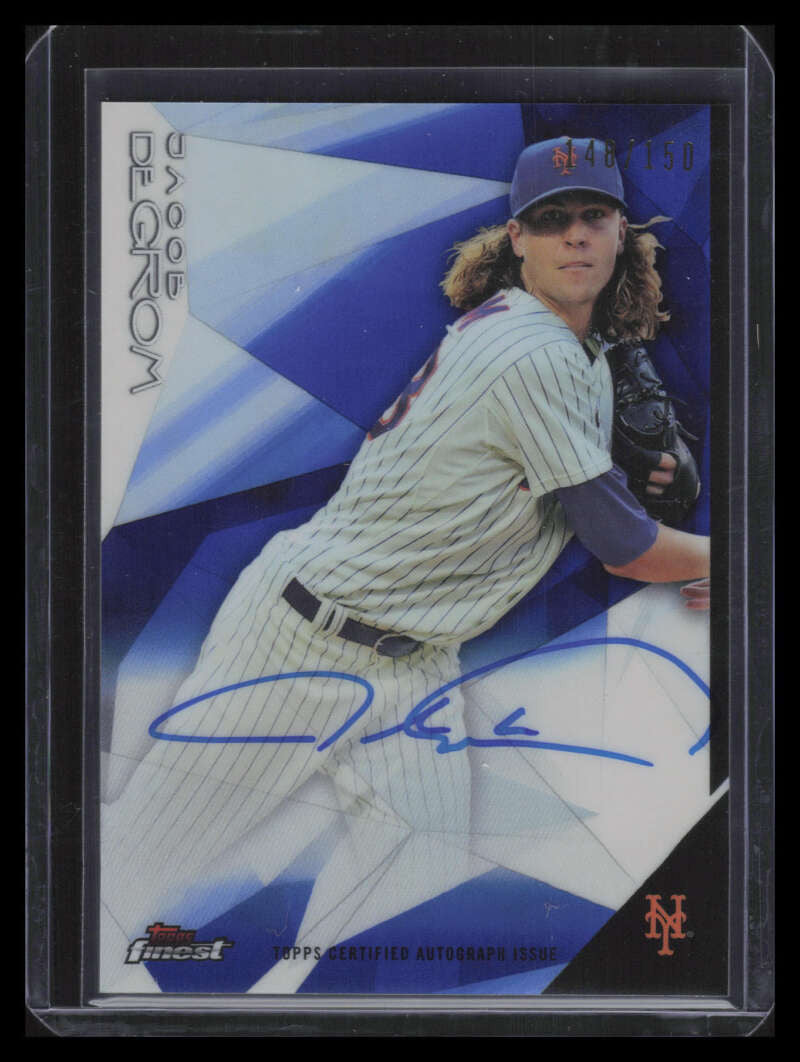 2015 Finest Autographs Blue Refractor FAJDM Jacob deGrom Auto 148/150