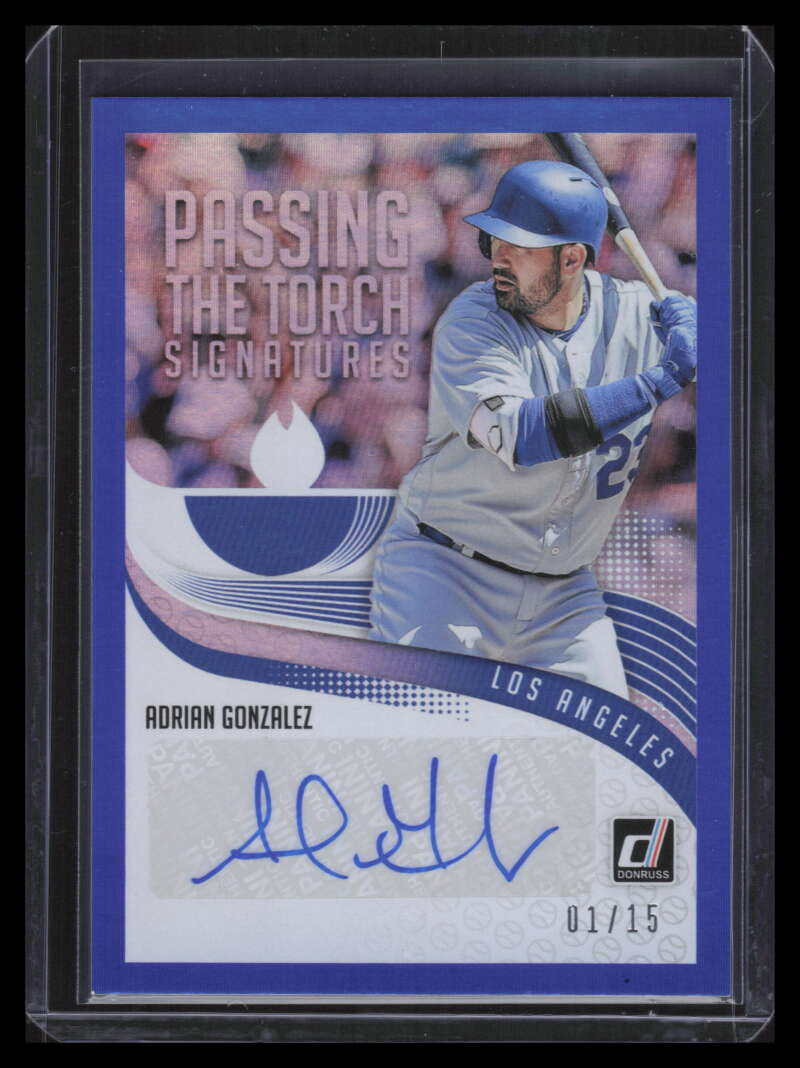 2018 Donruss Passing Torch Signatures Adrian Gonzalez Bellinger Dual Auto 1/15