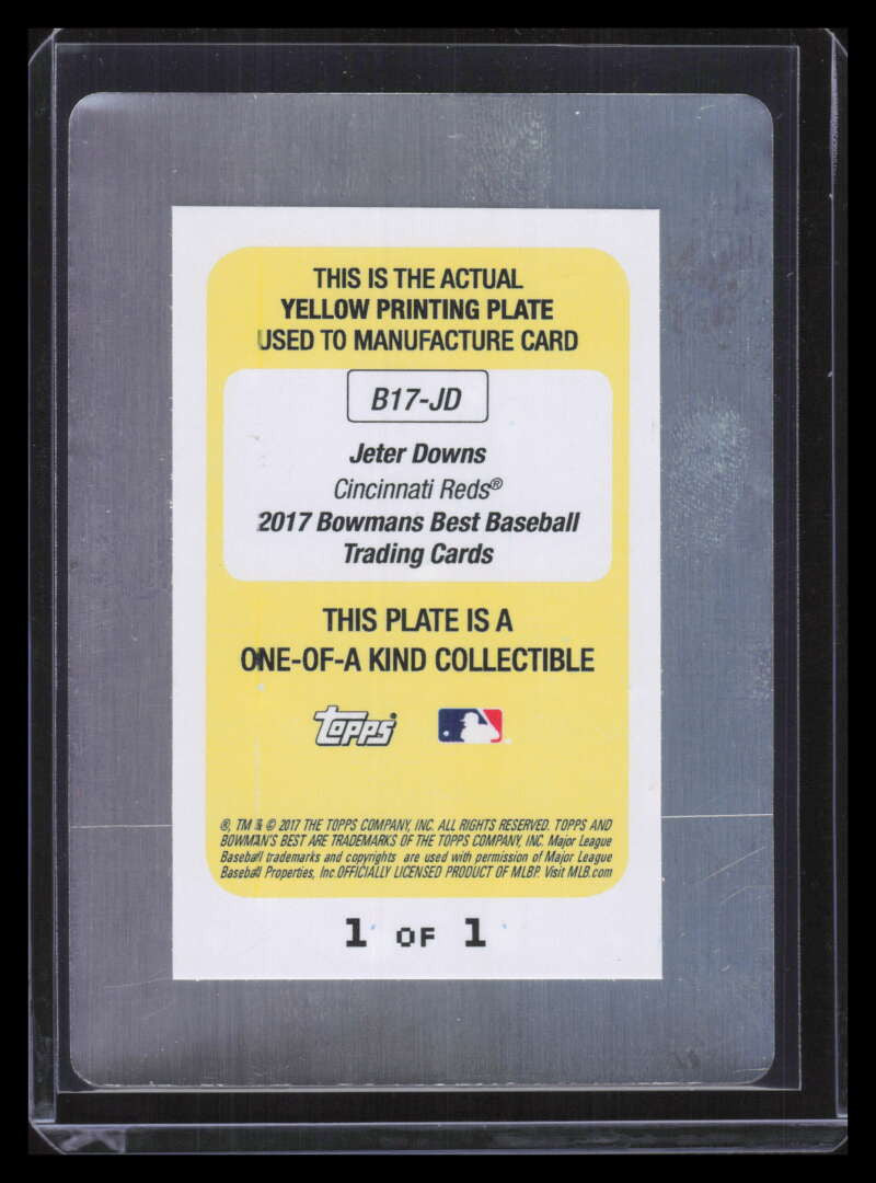 DELETE 126429 2017 Bowman's Best of '17 Autographs Printing Plate Jeter Downs Rookie Auto 1/1