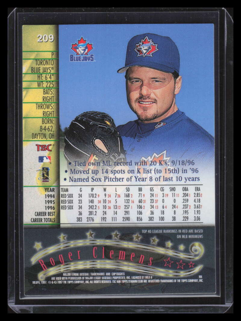 1997 Stadium Club Matrix 209 Roger Clemens