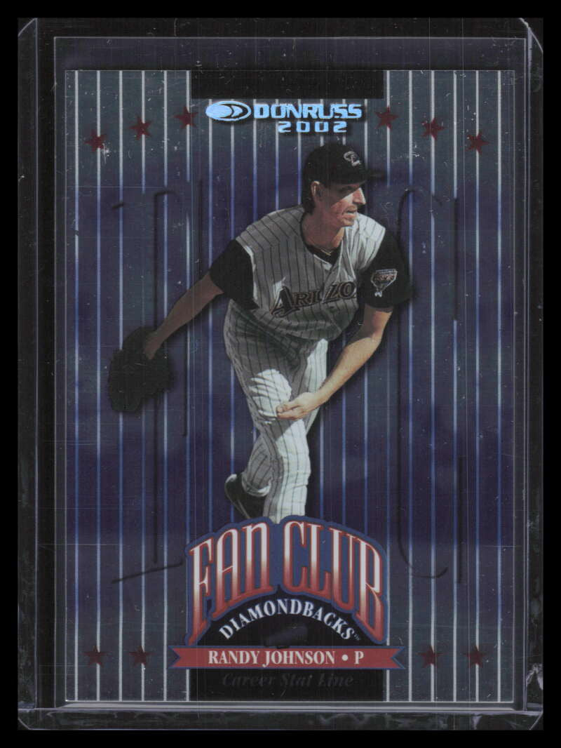 2002 Donruss Stat Line Career 219 Randy Johnson FC 109/200 Fan Club