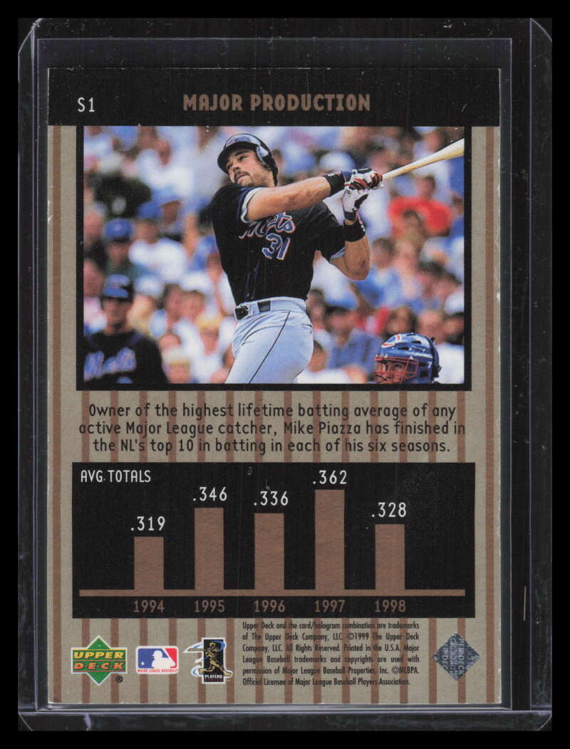 1999 Upper Deck Ovation Major Production s1 Mike Piazza