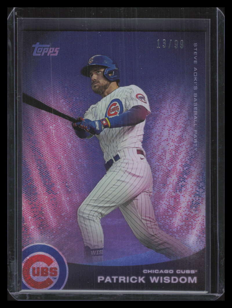 2022 Topps X Steve Aoki's Party Purple Glitter Blast 51 Patrick Wisdom 13/99