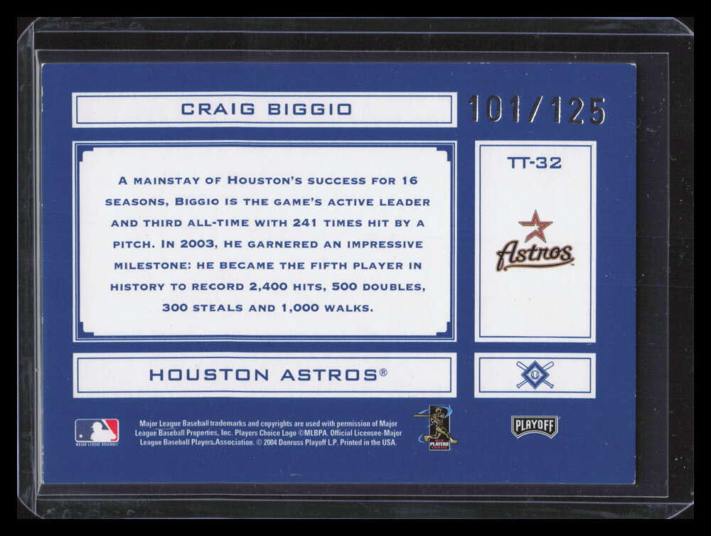 2004 Absolute Memorabilia Tools of Trade Blue Spectrum tt32 Craig Biggio 101/125