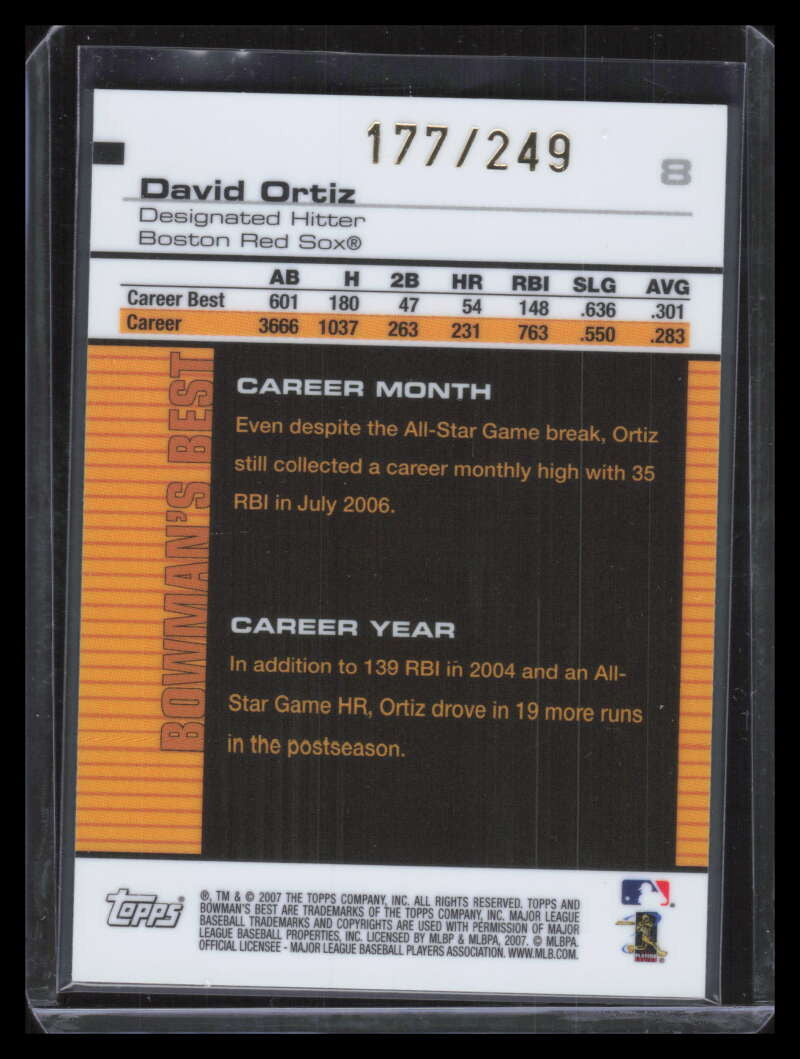 2007 Bowman's Best Green 8 David Ortiz 177/249