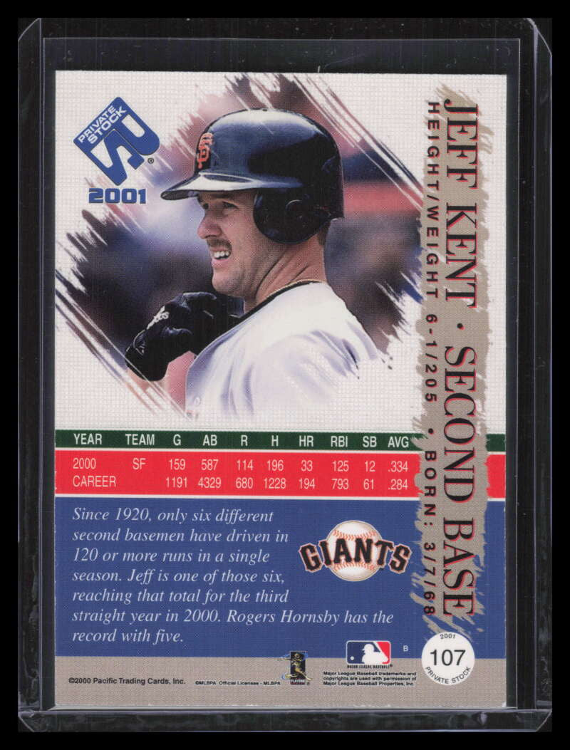 2001 Private Stock Gold Portraits 107 Jeff Kent 5/75