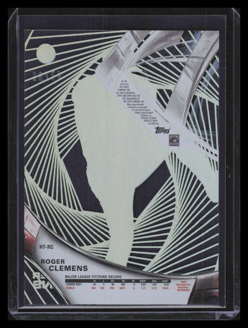 2016 Topps High Tek Green Rainbow HTRC Roger Clemens 47/99