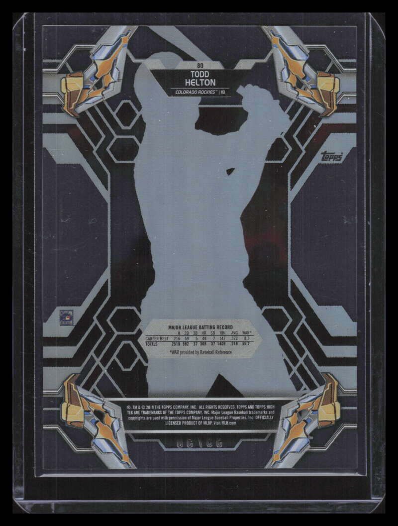 2019 Topps High Tek Black 80 Todd Helton 35/50